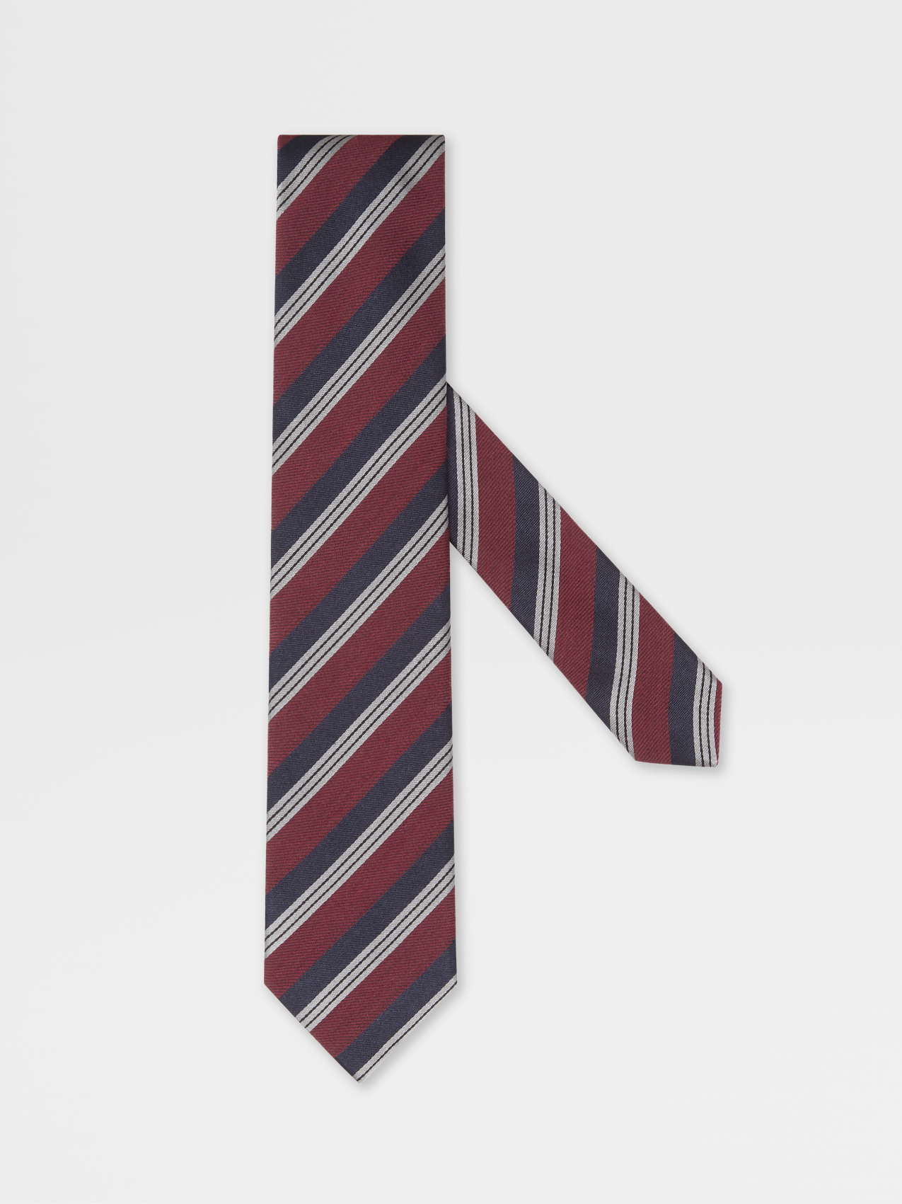 Burgundy Wool and Silk Mélange Tie